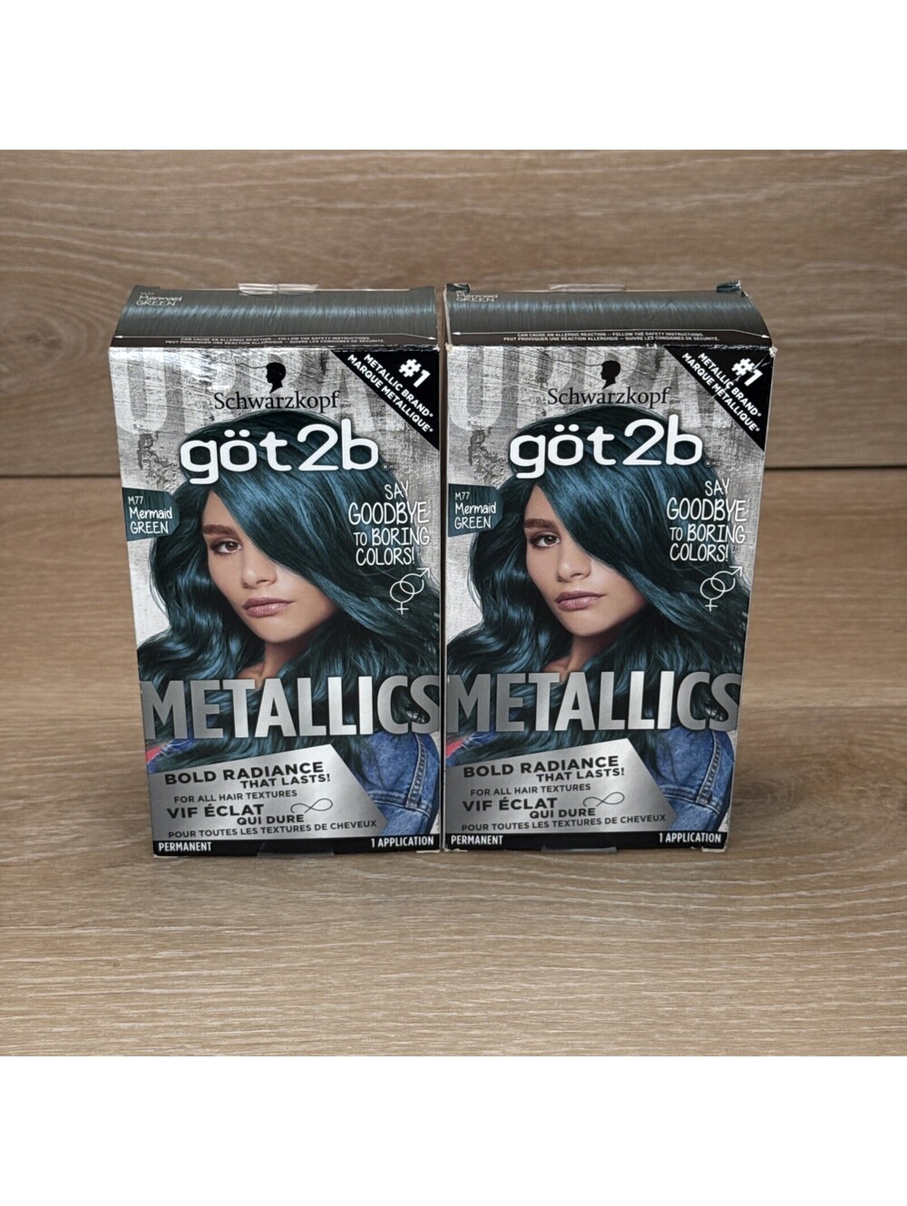 (2) Got2b Metallics Permanent Hair Color #M77 Mermaid Green
